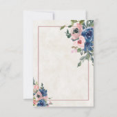 Invitation de mariage florale rose et bleue, budge (Devant)