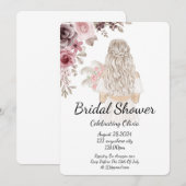 Invitation de mariage florale rose et bordeaux (Devant / Derrière)