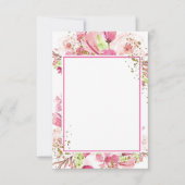 Invitation de mariage florale rose fantastique à b (Devant)