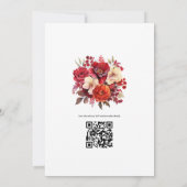 Invitation de mariage florale rouge somptueuse (Dos)