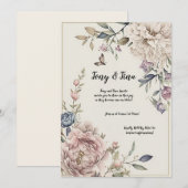 Invitation de mariage florale/Sauvegarder la date  (Devant / Derrière)