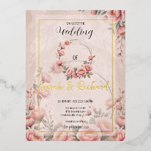 Invitation de mariage florale Secret Garden avec f