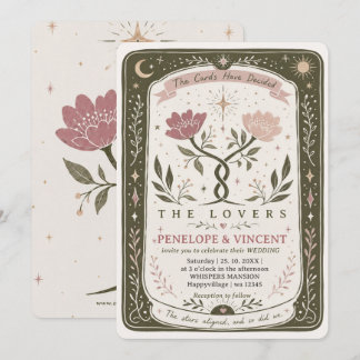 Invitation de mariage florale Tarot