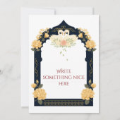 Invitation de mariage florale traditionnelle indie (Dos)