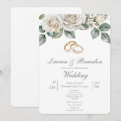 Invitation de mariage florale verdure (Devant / Derrière)