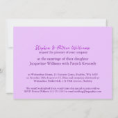 Invitation de mariage florale violette (Dos)