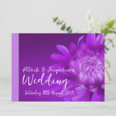 Invitation de mariage florale violette (Debout devant)