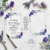 Invitation de mariage florale violette et bleue, b
