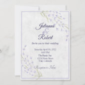 Invitation de mariage florale violette simple (Devant)