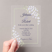 Invitation de mariage florale violette simple (In situ (ordinateur de poche))