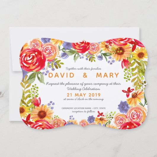 Invitation de mariage - Flores du champ (Devant)