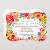Invitation de mariage - Flores du champ (Devant / Derrière)