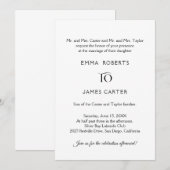 Invitation de mariage formelle classique (Devant / Derrière)