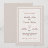 Invitation de mariage formelle minimaliste (Devant / Derrière)