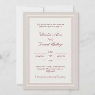Invitation de mariage formelle minimaliste