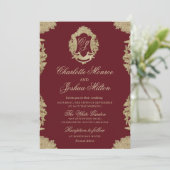 Invitation de mariage formelle Monogramme vintage (Debout devant)