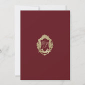 Invitation de mariage formelle Monogramme vintage (Dos)
