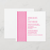 Invitation de mariage frontalier rose Chevron (Devant / Derrière)