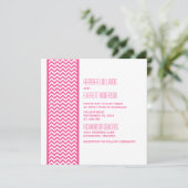 Invitation de mariage frontalier rose Chevron (Debout devant)
