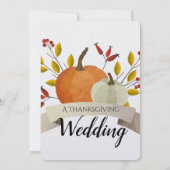 Invitation de mariage fun/citrouille/Action de grâ (Dos)