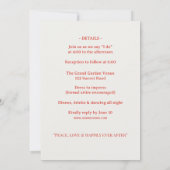 Invitation de mariage funky rétro couleur moderne (Dos)