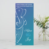 Invitation de mariage Ganesha :: Bleu marine et sa (Debout devant)