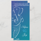 Invitation de mariage Ganesha :: Bleu marine et sa (Devant / Derrière)
