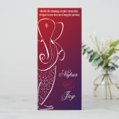 Invitation de mariage Ganesha :: Rouge Cerise (Debout devant)