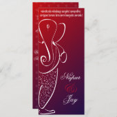 Invitation de mariage Ganesha :: Rouge Cerise (Devant / Derrière)