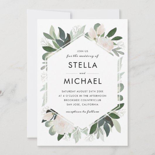 Invitation de mariage Garden Blush (Devant)