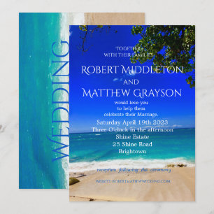 Invitation de mariage gay moderne et chic