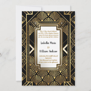 Invitation de mariage géométrique Art déco élégant