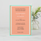 Invitation de mariage géométrique bleu de melon ca (Debout devant)