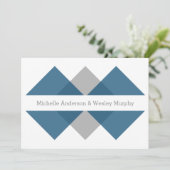 Invitation de mariage géométrique gris bleu (Debout devant)