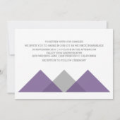 Invitation de mariage géométrique gris violet (Dos)