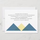 Invitation de mariage géométrique jaune bleu (Dos)