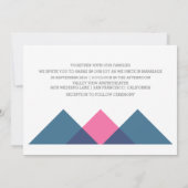 Invitation de mariage géométrique rose bleu (Dos)