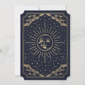 Invitation de mariage Gold & Blue Sun et Moon Taro (Dos)