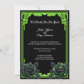 Invitation de mariage gothique à lueur verte ensor (Devant)
