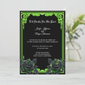 Invitation de mariage gothique à lueur verte ensor (Debout devant)