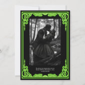 Invitation de mariage gothique à lueur verte ensor (Dos)
