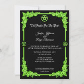 Invitation de mariage gothique à lueur verte ensor (Devant)