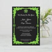 Invitation de mariage gothique à lueur verte ensor (Debout devant)