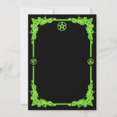 Invitation de mariage gothique à lueur verte ensor (Dos)