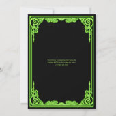 Invitation de mariage gothique à néon vert (Dos)