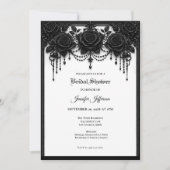 Invitation de mariage gothique Black Roses (Devant)
