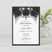 Invitation de mariage gothique Black Roses (Debout devant)