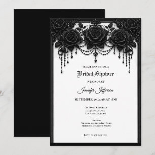 Invitation de mariage gothique Black Roses