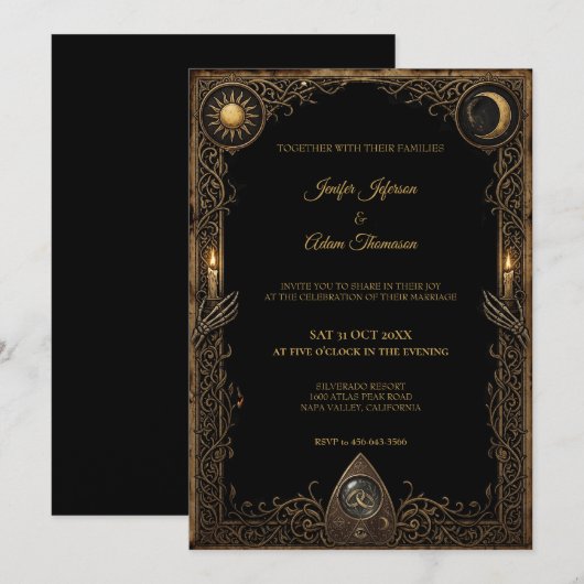 Invitation de mariage gothique céleste Halloween (Devant / Derrière)