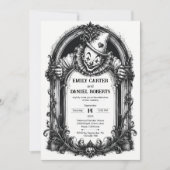 Invitation de mariage gothique Clown Effrayant (Devant)